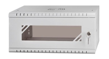 Szafa rack 19"4U, 350MM, Szkło-Szara