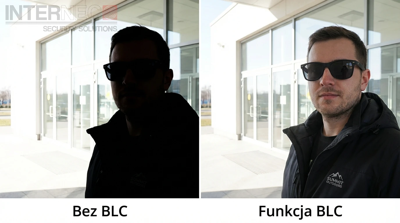 Porównanie obrazu z wyłączoną funkcją BLC oraz z aktywną kompensacją światła wstecznego