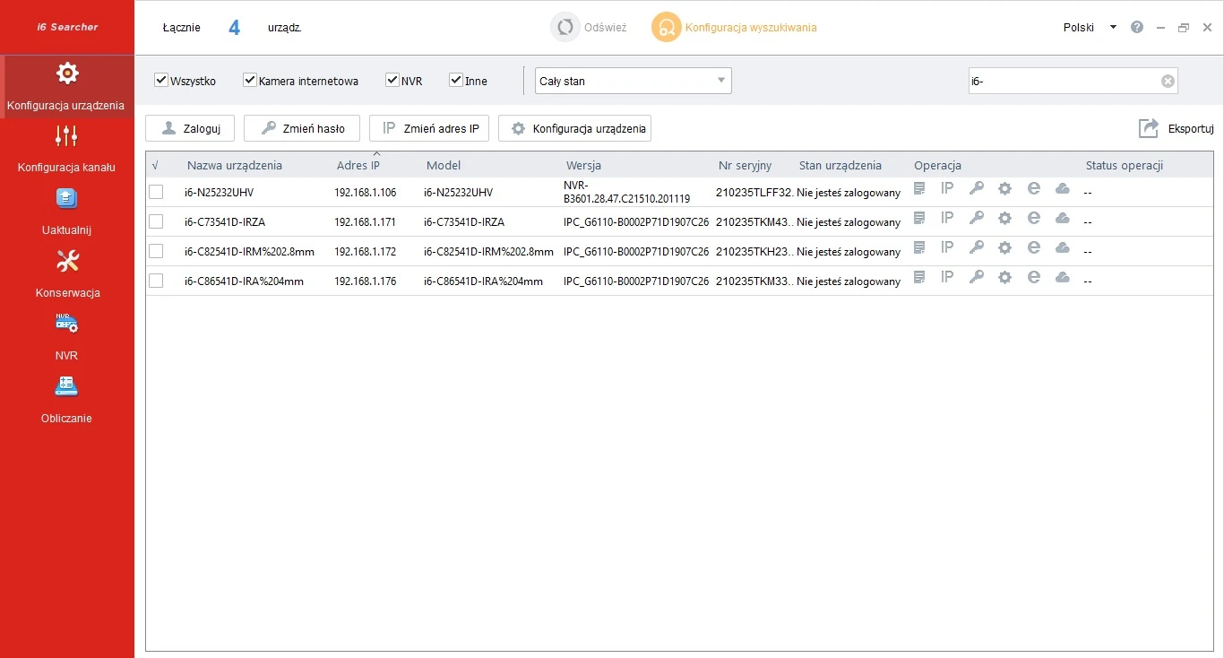 Zarządzanie systemem monitoringu za pomocą oprogramowania I6 Searcher