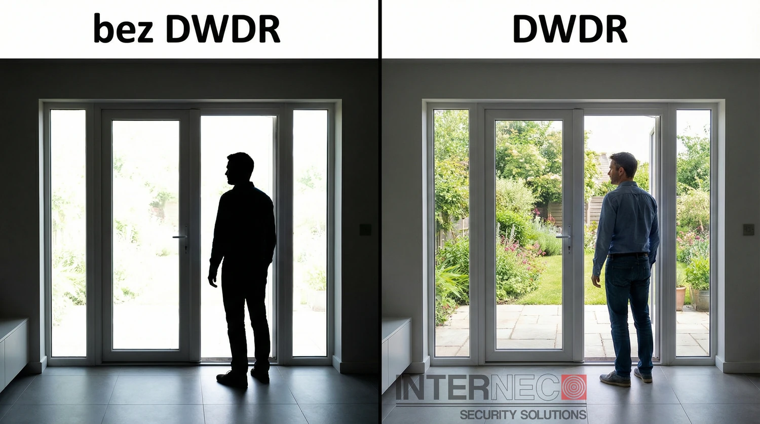 Porównanie działania funkcji DWDR w kamerze przy silnym świetle konturowym