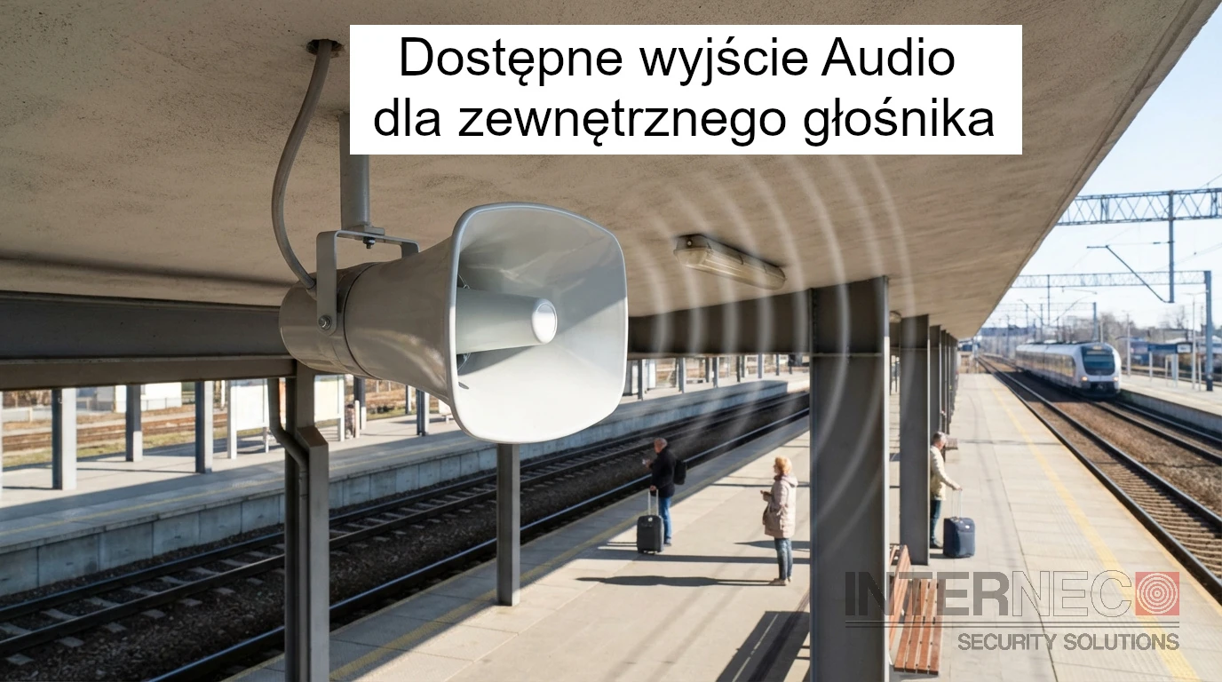 Zastosowanie wyjścia audio w systemie monitoringu - zamontowany głośnik na dworcu