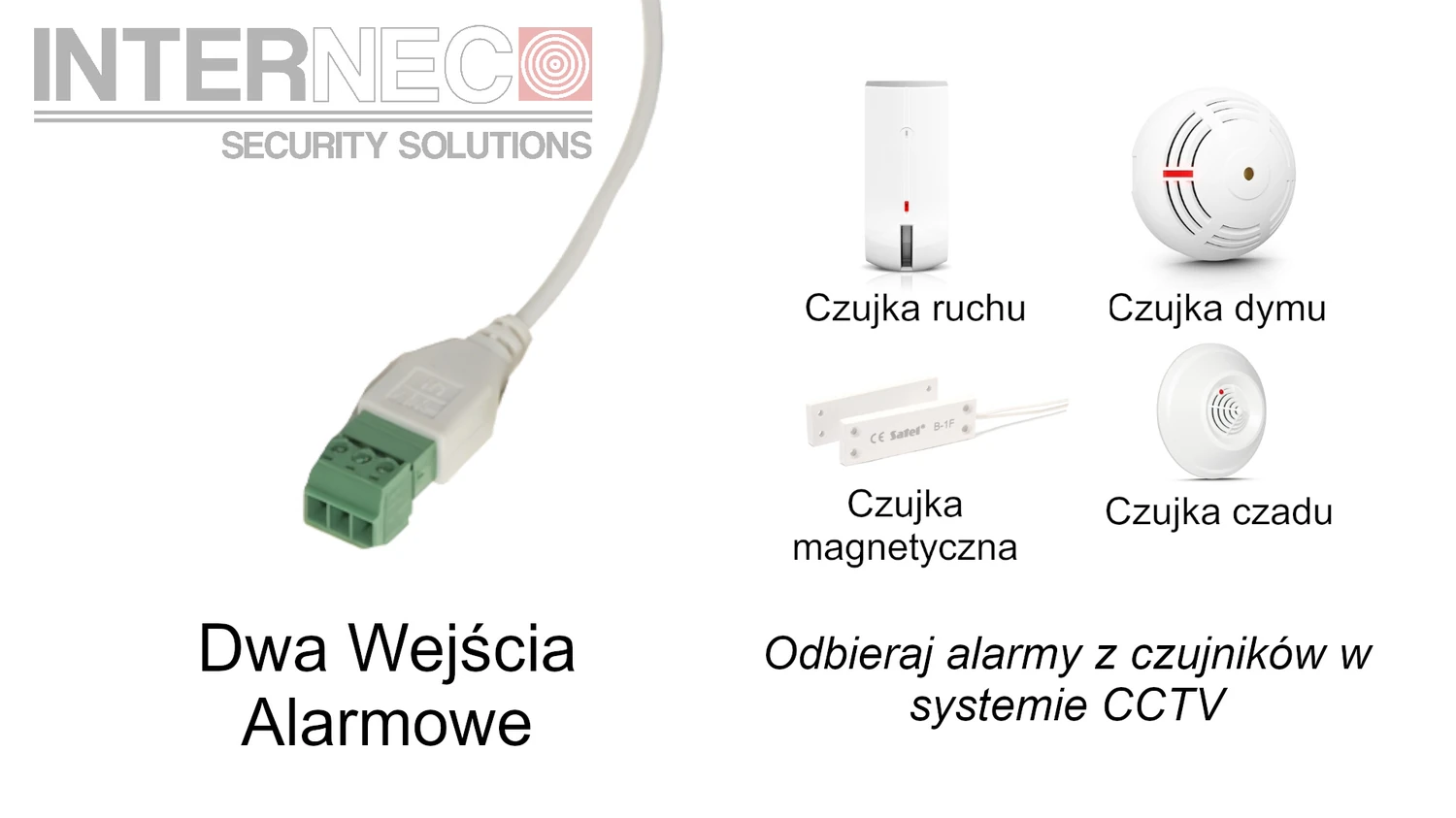 Integracja kamery z zewnętrznym czujnikiem alarmowym poprzez wejścia alarmowe