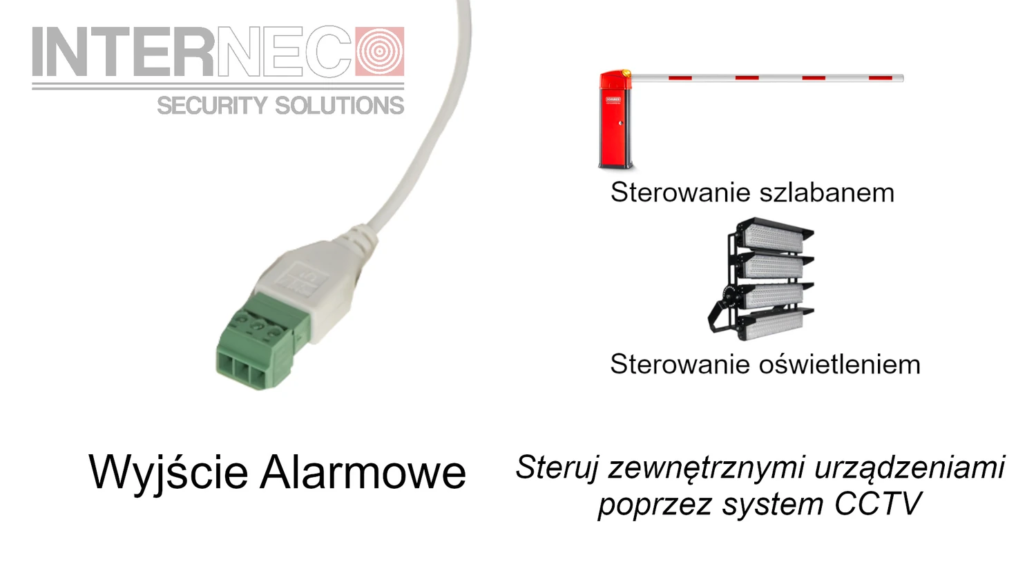 Wizualizacja działania wyjścia alarmowego - automatyczne zapalenie światła po wykryciu ruchu