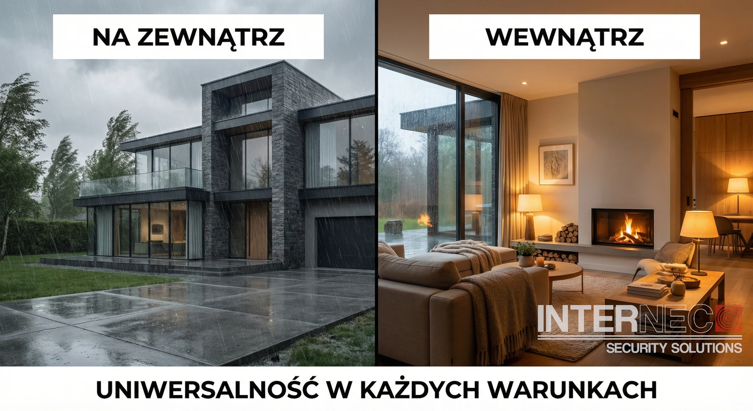 Wizualizacja uniwersalnego zastosowania wewnątrz i na zewnątrz budynku